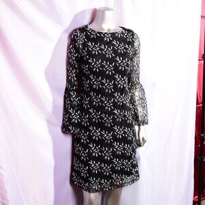 NWOT TOMMY HILFIGER Women's Black 3/4 Flared Sleeve Short Party A-Line Dress siz